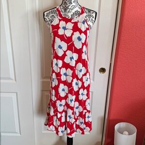 Red floral summer dress